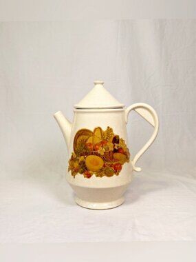 Vintage McCoy Ceramic Coffee Pot Teapot Fruit Basket Cookie Jar~USA~